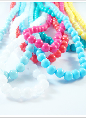 韩国版饰品串珠糖果色长项链