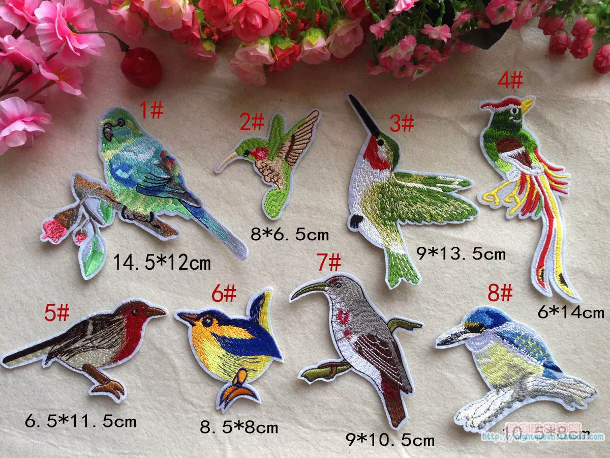 小鸟补丁贴熨烫贴卡通刺绣布贴