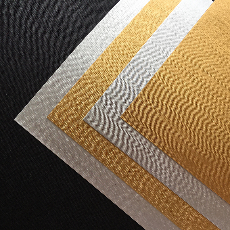 250g金银莱妮纹金属质感花纹纸拉丝纹大张摄影背景纸8开金银卡纸