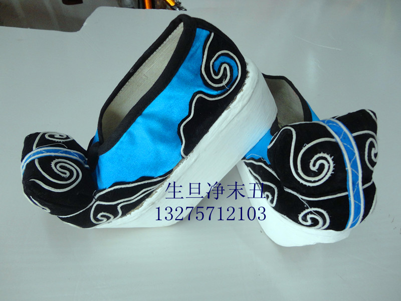 戏剧戏曲京剧服装靴子用品千层纸底云头鞋千层底登云履夫子里/双
