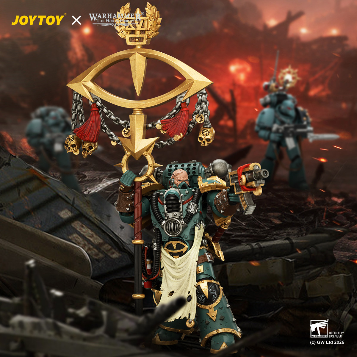 JOYTOY暗源 1/18 战锤 荷鲁斯之子 战帅侍从 扭曲者马洛赫斯特图片
