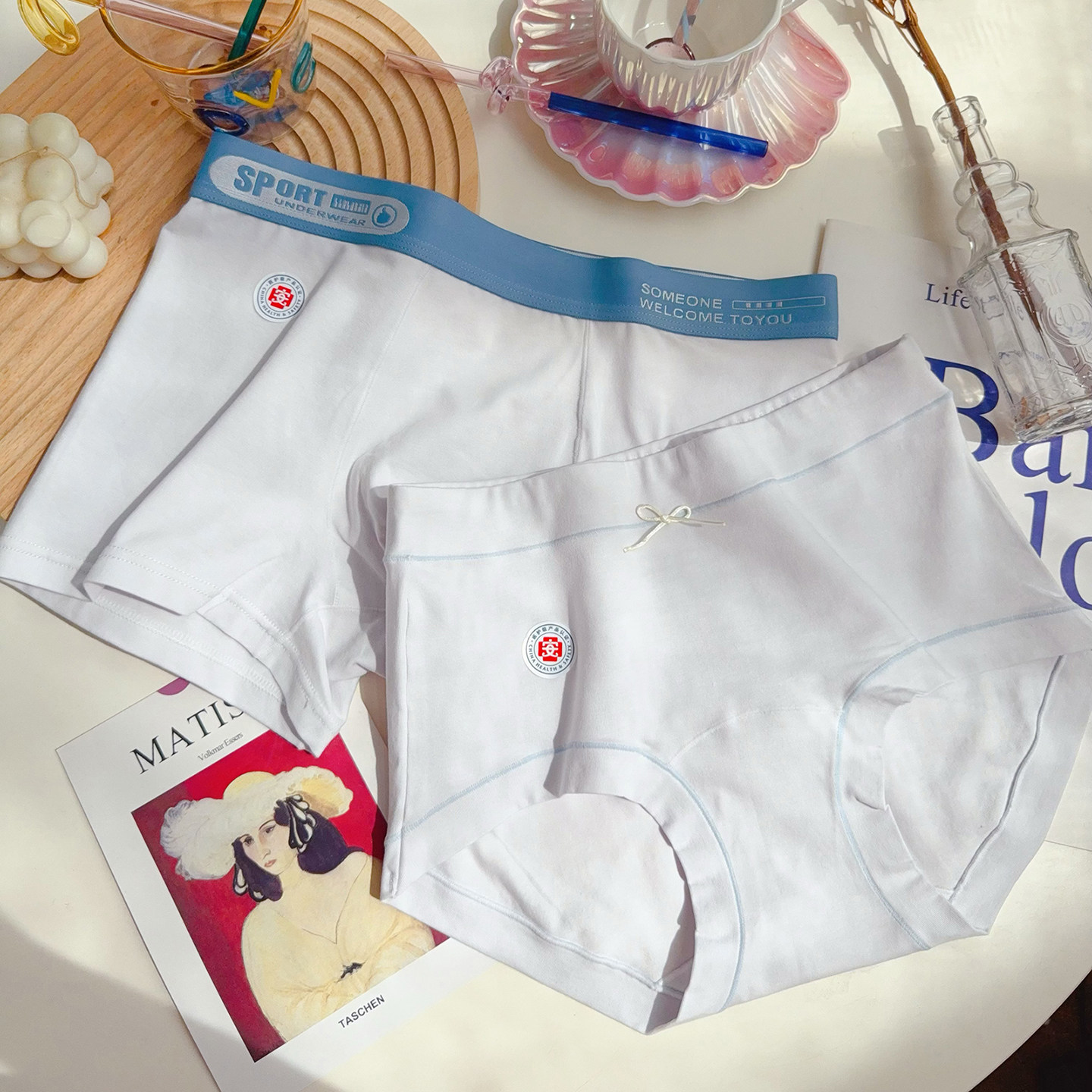 医疗级呵护~纯棉全棉舒适透气舒适吸汗10A抗抑菌情侣内裤一男一女,女士内衣/男士内衣/家居服,男平角内裤,淘宝优惠券,粉丝福利购,淘宝优惠卷