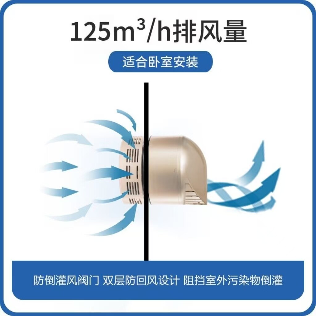 皓庭新风呼吸宝窗墙式 卧室换气无管道新风除甲醛除PM2.5智能静音