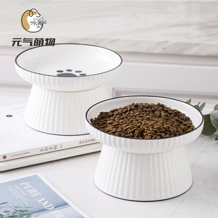 猫咪陶瓷猫碗宠物碗专用大号高脚猫粮食盆保护颈椎狗食盆防打翻