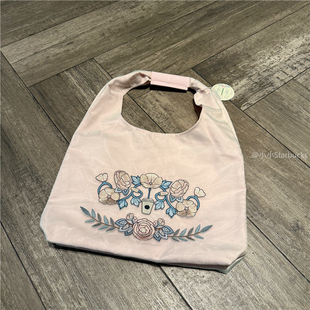 星巴克2025春日花系列中式立体刺绣款休闲大容量多用单肩手提包包
