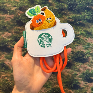 星巴克STAYREAL联名咖啡挚友白杯款卡包胡萝卜高颜值便携卡套防丢
