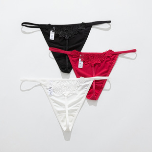 冰丝水溶花欧美性感丁字裤 少女 女Wish超薄蜜桃臀跨境火辣诱惑T裤