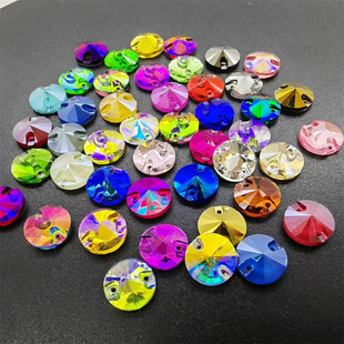 14mm圆形缝衣钻玻璃手缝钻整盒荧光摩卡卫星石舞服演出服DIY贴钻
