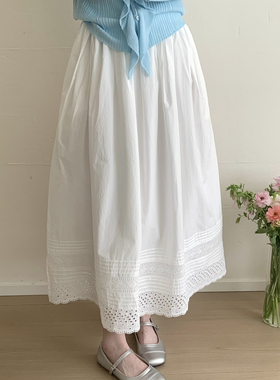 TOMORROW-春夏新款浪漫法式复古蕾丝裙摆半身裙26ZWW8888