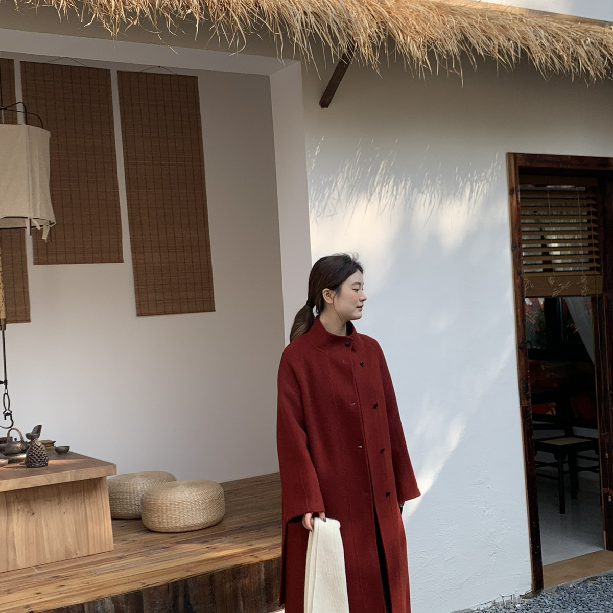 2025高端双面羊绒大衣女通勤长款大衣羊毛外套(配腰带)