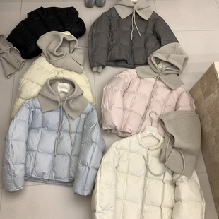 新款韩系简约舒适百搭气质保暖羽绒服外套(配可拆卸帽子)8190