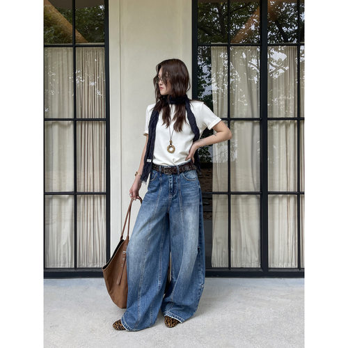 ICCIICC 秋季新款大版型气球裤松弛感立体解构宽松牛仔裤女11094