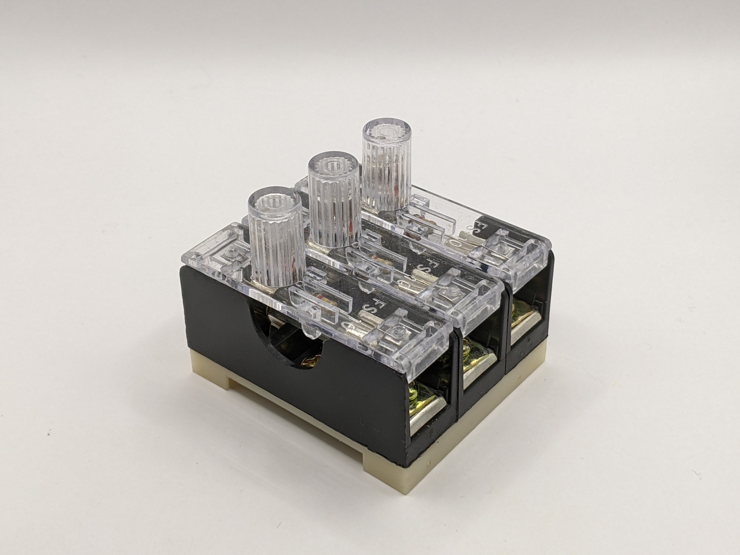 FS-103 三联玻璃保险丝底座6*30mm内置10A保险丝管 熔断器