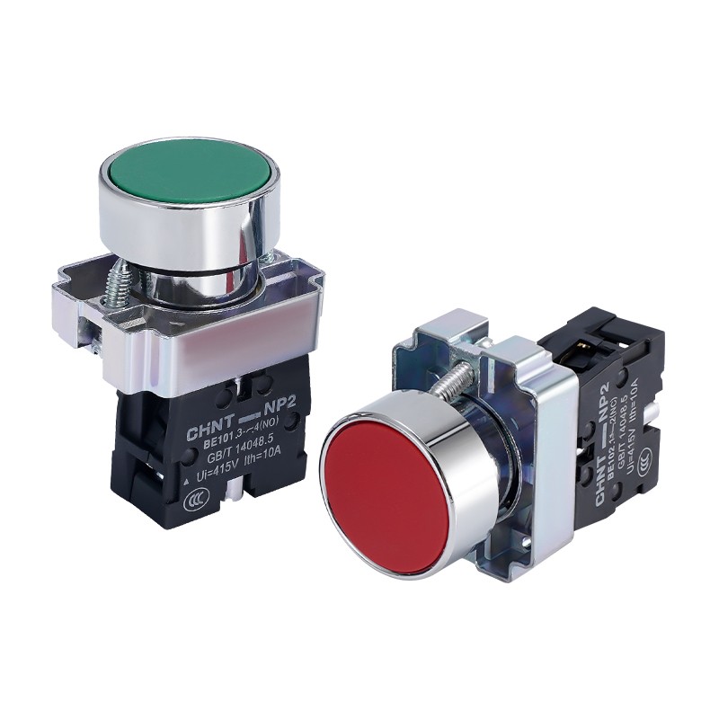自复位平头按钮 NP2-BA42 31 35 45 51 61 金属头一开一闭