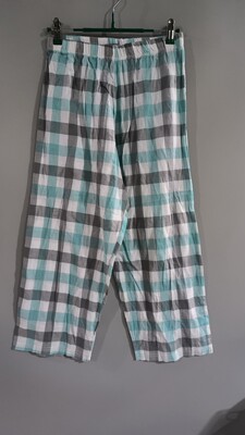 纯棉格子中腰轻薄7分库