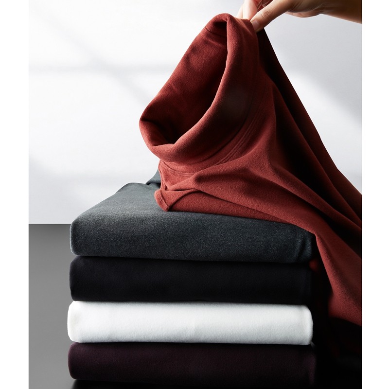 莫代尔棉德绒高领长袖T恤打底衫