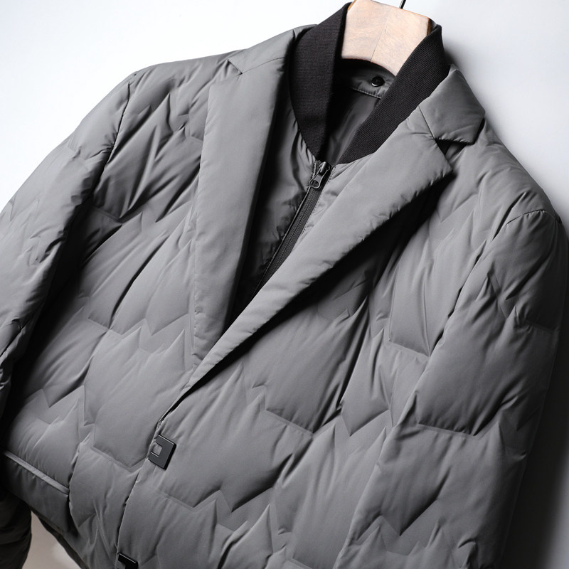 商务绅士防跑绒轻薄90领白鸭绒