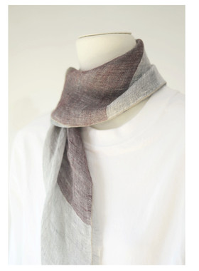 2025新款春夏 法国雨露亚麻方巾女夏季复古拼色文艺百搭丝巾护颈