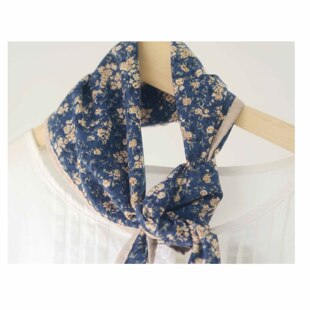 复古碎花菱形三角巾 古着国风汉服配搭碎花腰带发带头巾小领巾女