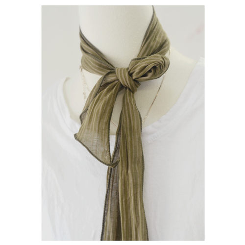 韩国复古条纹棉麻小飘带