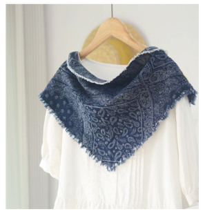 复古腰果花丝巾女系腰三角巾头巾美式牛仔腰间配饰百搭屁帘领巾