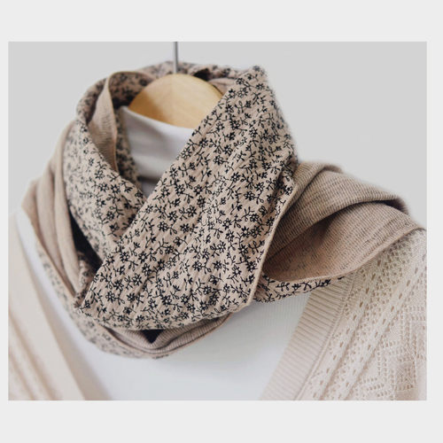 春秋纯棉碎花长围巾韩版清新复古