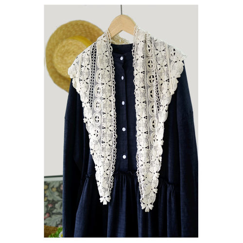 韩版蕾丝镂空钩花三角披肩领巾女