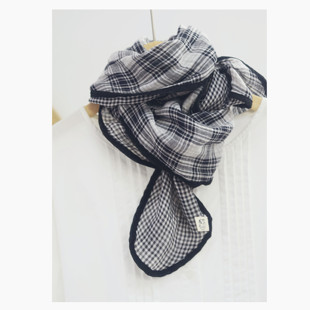韩国东大门双面格子棉围巾柔软双面护颈防风春秋季搭配领巾披肩女