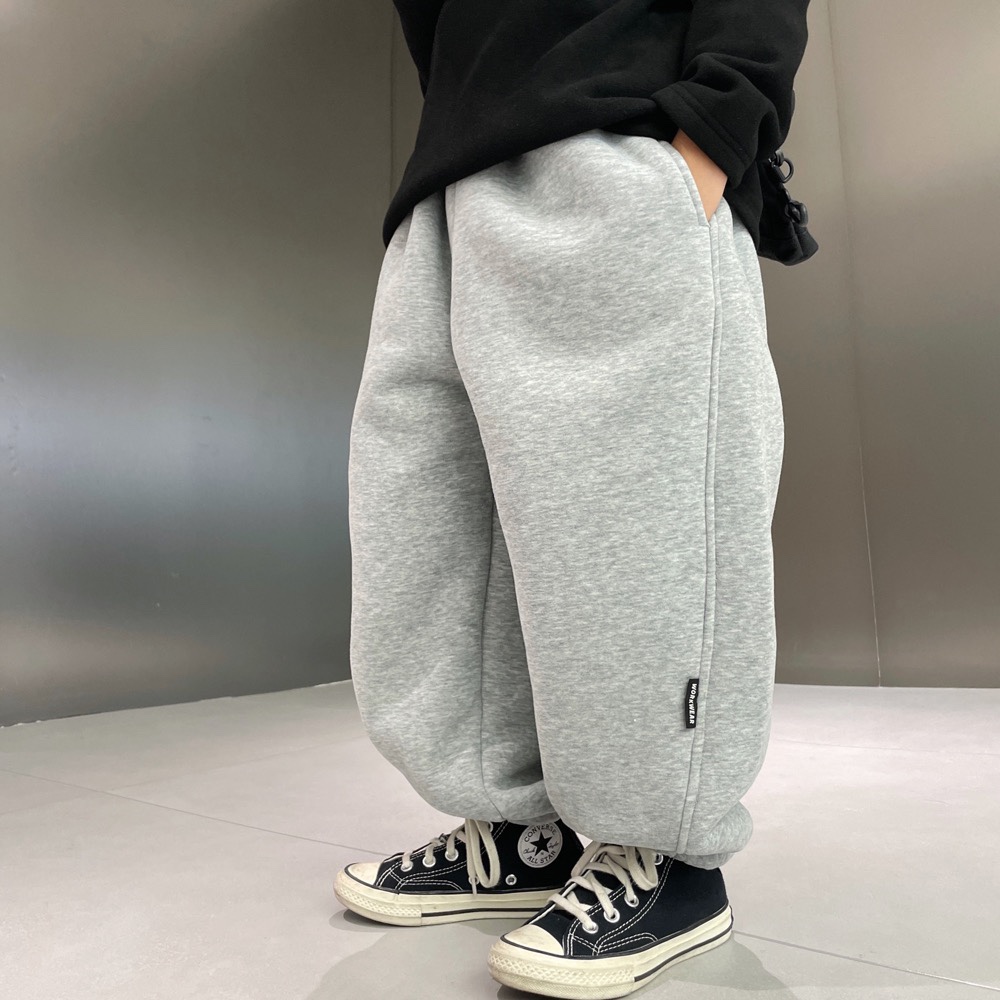 男童羊驼绒卫裤儿童运动裤加绒冬