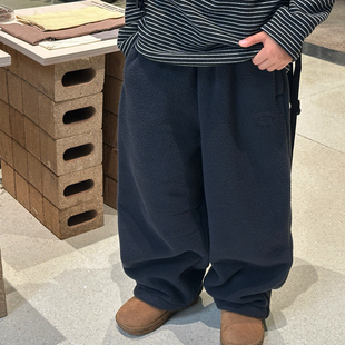 男童裤子儿童加绒运动裤男孩羊羔绒卫裤保暖冬季休闲裤秋冬款