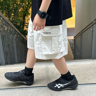 男童短裤儿童裤子夏季薄款2026新款男孩白色工装短裤外穿夏装潮夏