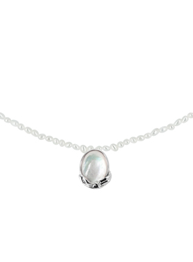 yeah jewelry官方店 原创贝壳镶嵌天然珍珠复古蝴蝶结项链少女