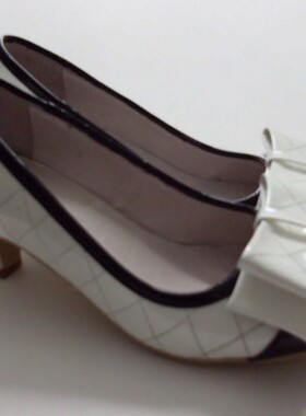 2013春秋新款撞色中跟女鞋 大码 小码真皮订做