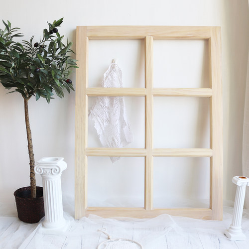 做旧实木窗框摆件甜点蛋糕花店