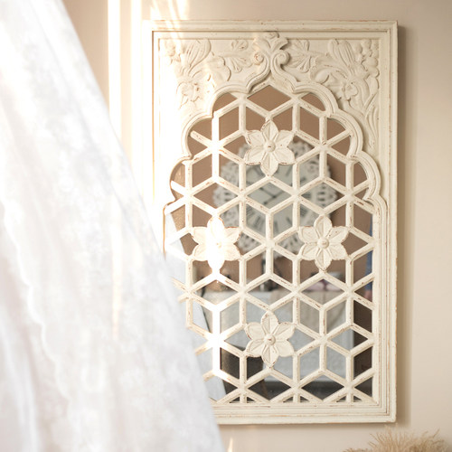 摩洛哥民宿装饰假窗框镜子墙上