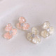 Zircon Silver Shell Stud Fresh Chic Flower Earrings Post