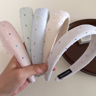 Summer Polka Dot Sponge Headband Sweet Hair Hoop Headwear