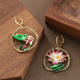 Earrings French Elegant Lotus Moonlight Vintage Enamel