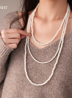 法式复古风多层串珠珍珠项链