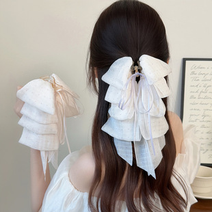 Polka Fringe Hair Claw Bubble Clip Bow Dot Half