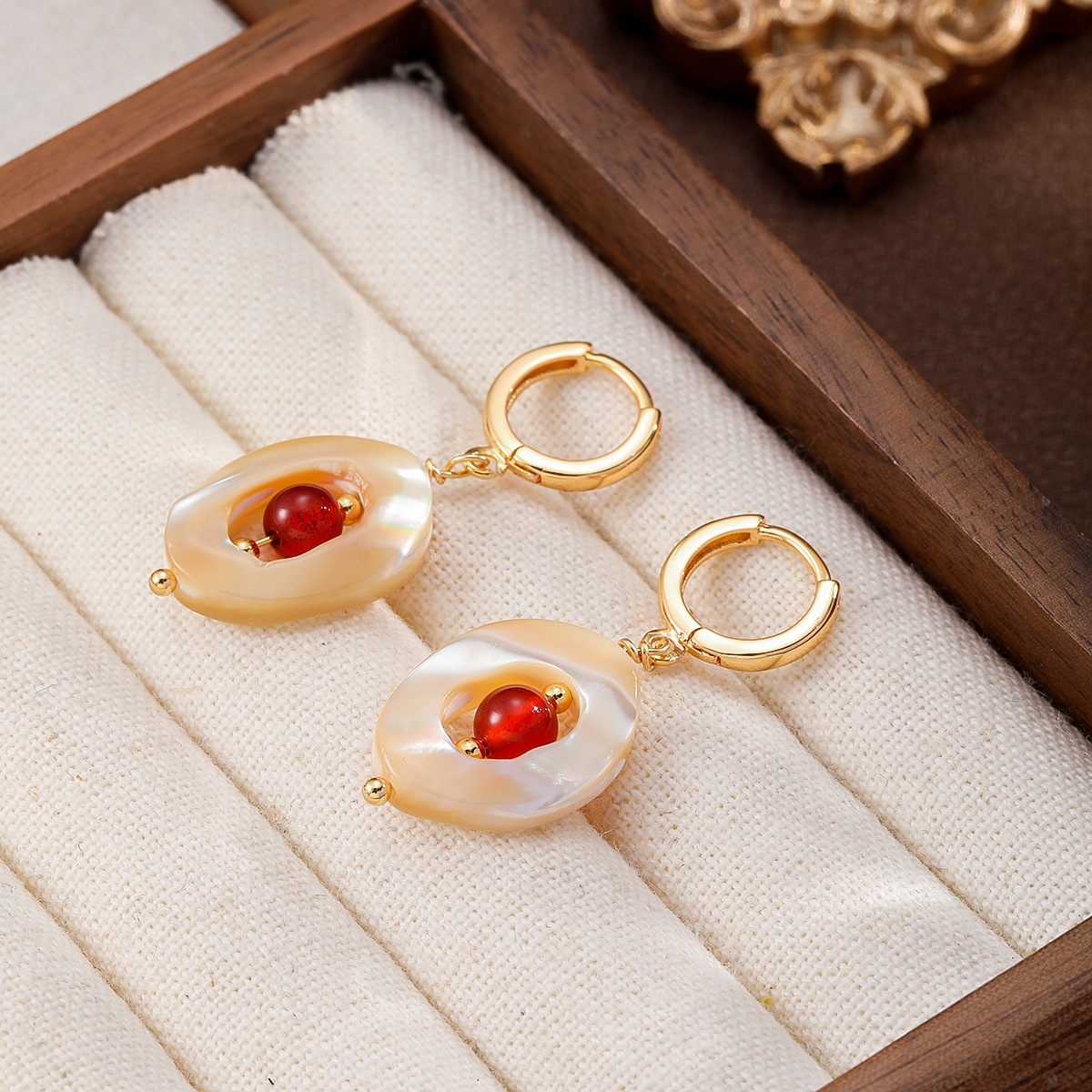 民族风鲍鱼贝流苏耳环轻奢耳饰