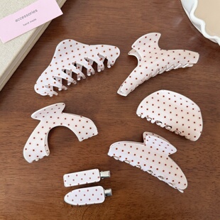 Polka Dot Claw Clip, Korean Minimalist Updo Hair Accessory