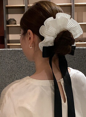百褶花边流苏飘带大肠发圈女