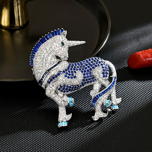 Horse Lapel Brooch Animal Pin Zodiac Diamond