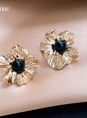 Vintage Resin Earrings, Floral Luxury Minimalist Studs