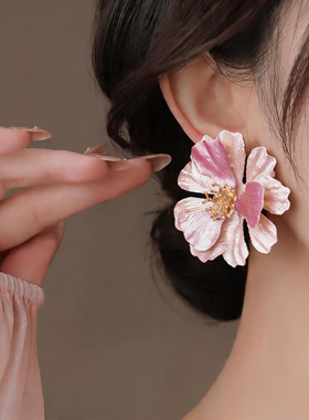 Colorful Floral Studs, Minimalist Vacation Earrings