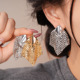 Luxury Metal Studs Geometric Vintage Diamond Earrings