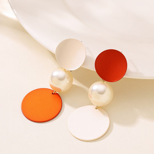 度假风不对称几何长款耳环