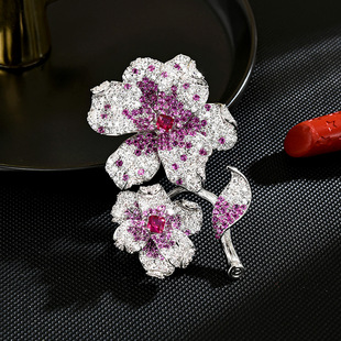 Unique Brooch Diamond Luxury Pin French Gift Floral