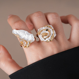Personality Fashion Jewelry Ring Open Floral Geometric